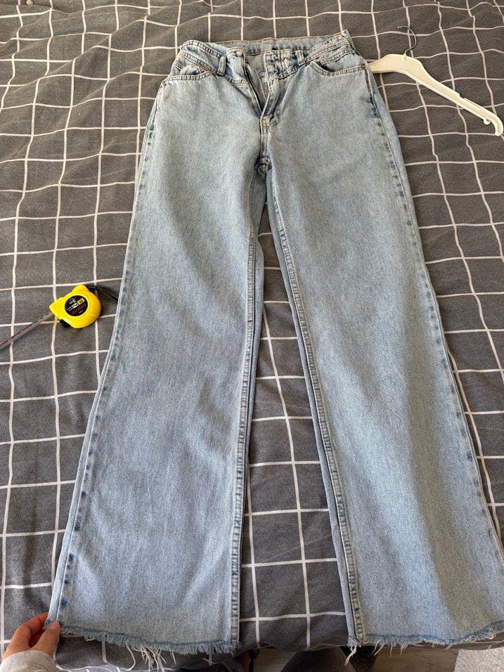 Açık Mavi Bol Kesim Kadın Kot Pantolon - Görsel 2