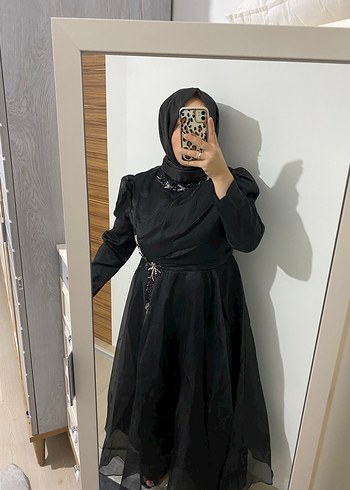 Drapeli Siyah Gotik Uzun Abiye Elbise - Görsel 3