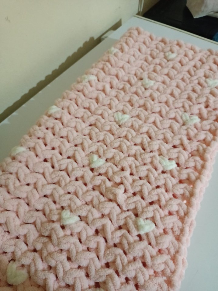 Pembe Örgü bebek Battaniyesi - Görsel 2