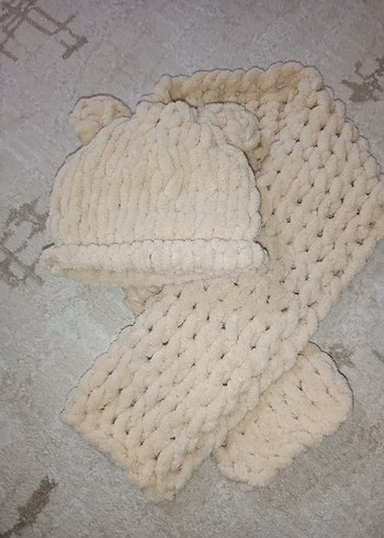 Çocuk Örme Bere ve atkı - Görsel 4