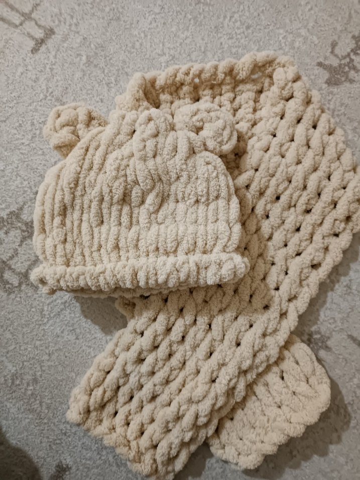 Çocuk Örme Bere ve atkı - Görsel 3