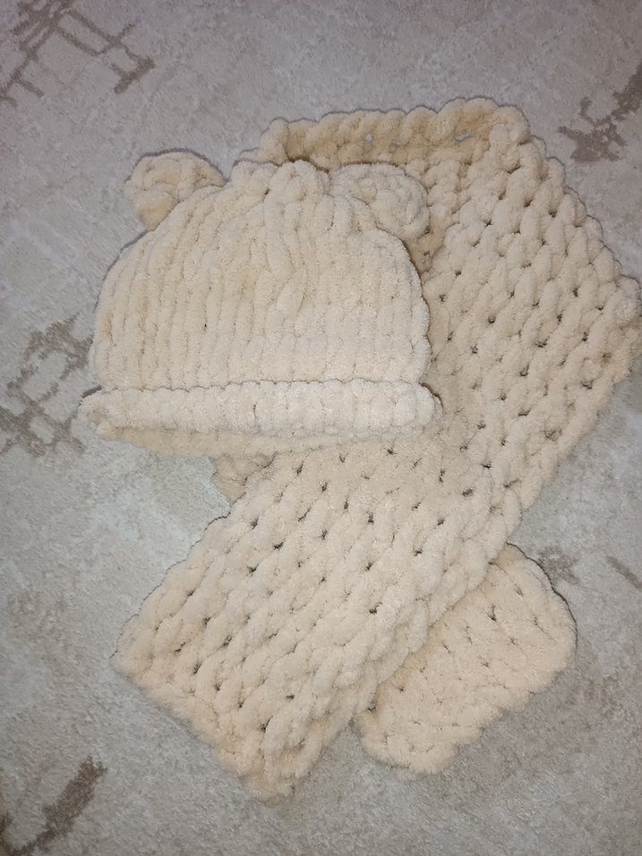 Çocuk Örme Bere ve atkı - Görsel 4