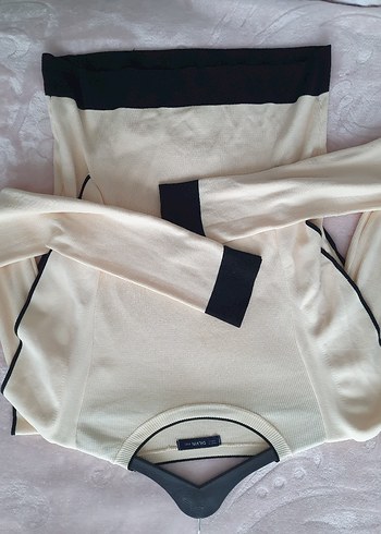 dilvin Kadın Beyaz Fırfırlı Uzun Kollu triko - Görsel 5