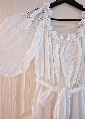 Nocturne beyaz elbise - Görsel 12