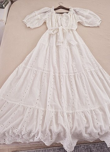 Nocturne beyaz elbise - Görsel 13