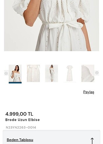 Nocturne beyaz elbise - Görsel 14