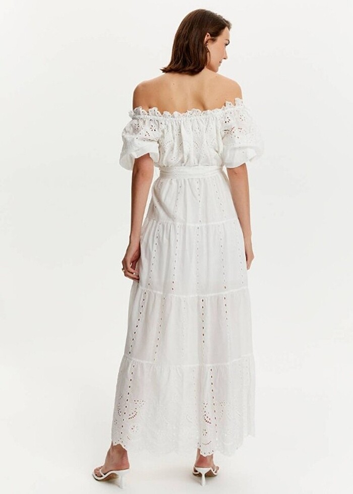 Nocturne beyaz elbise - Görsel 3