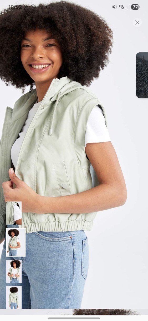 Sivri Yaka, Fermuarlı mint yeşili yağmurluk - Görsel 2