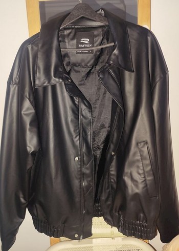 Siyah Düğmeli Kadın Deri Ceket - Görsel 2