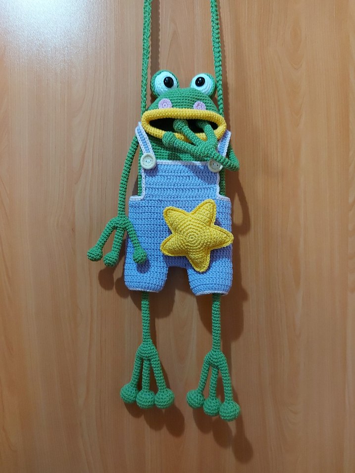 Kurbağa telefon cantasi - Görsel 3