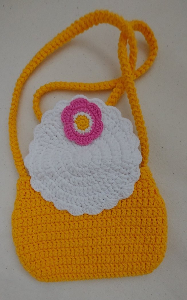 Kız çocukları için sarı çiçekli canta - Görsel 2