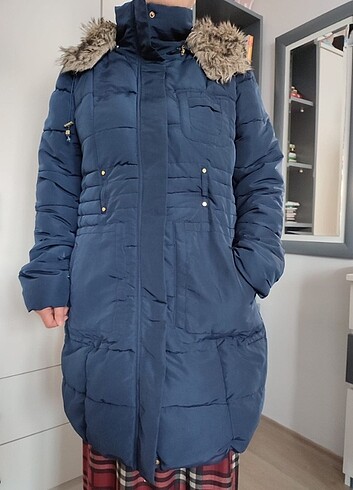 lacivert renkli uzun mont