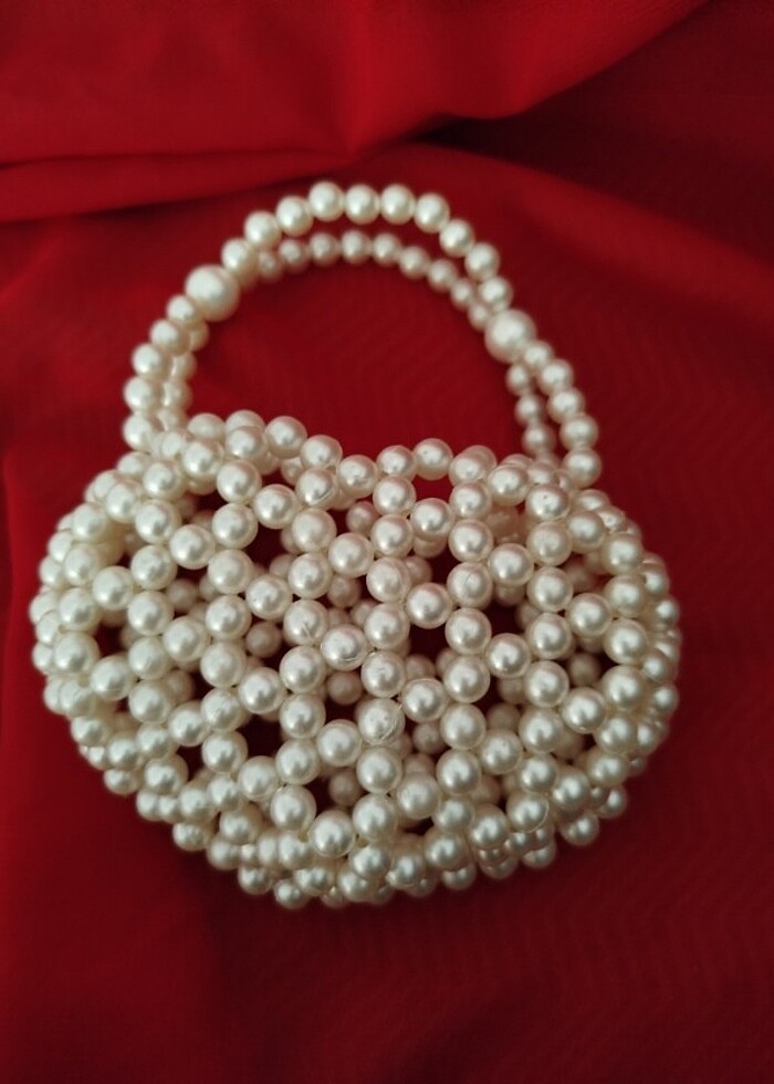 İnci kalp çanta (kız çocuk)  - Görsel 3