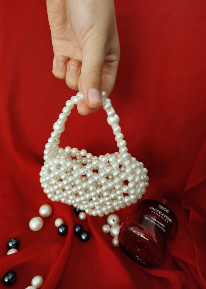 İnci kalp çanta (kız çocuk)  - Görsel 4