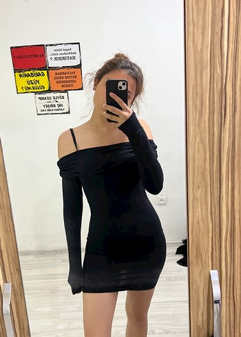 Siyah Straplez Mini Elbise