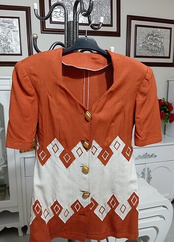 Özel dikim vintace çeket etek takımı - Görsel 5