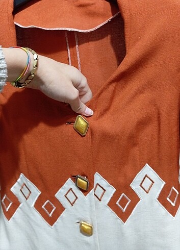 Özel dikim vintace çeket etek takımı - Görsel 7