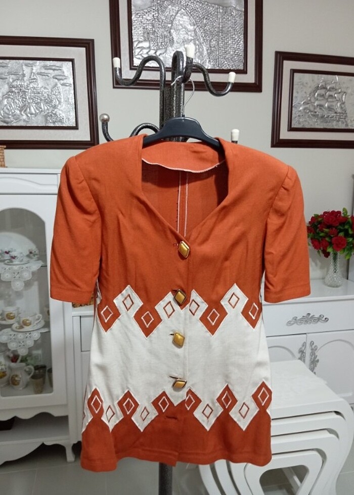 Özel dikim vintace çeket etek takımı - Görsel 2