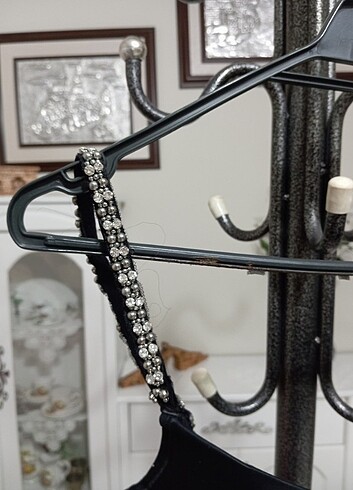 Özel dikim kayık yaka siyah abiye - Görsel 4