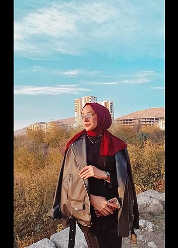 Az ve temiz kullanılmış oversize deri ceket  - Görsel 2