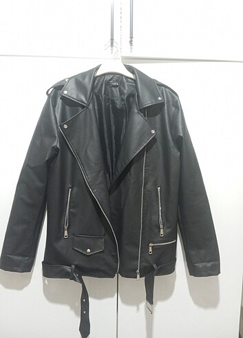 Az ve temiz kullanılmış oversize deri ceket  - Görsel 3