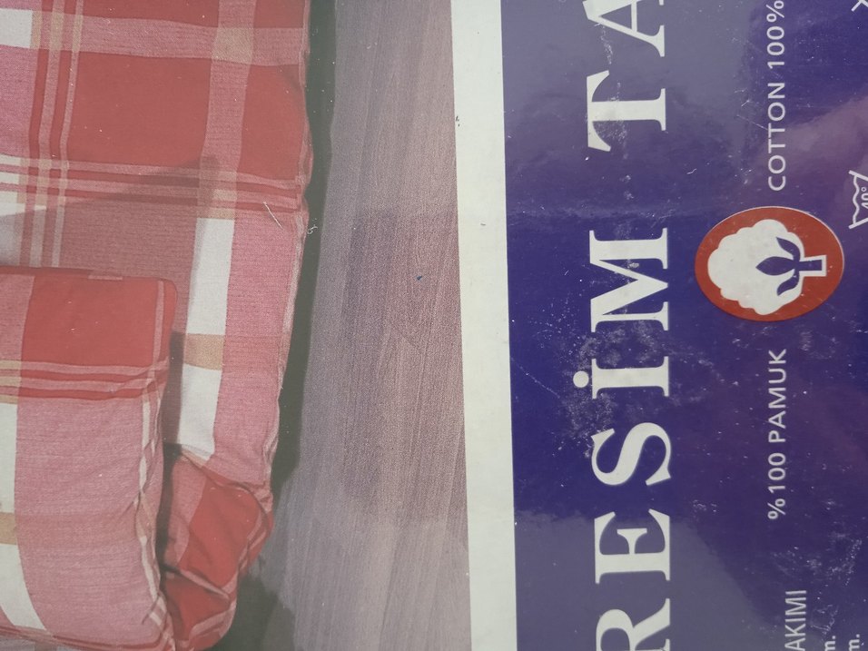 Açık Kırmızı Kareli Nevresim Takımı Türkiz marka - Görsel 3