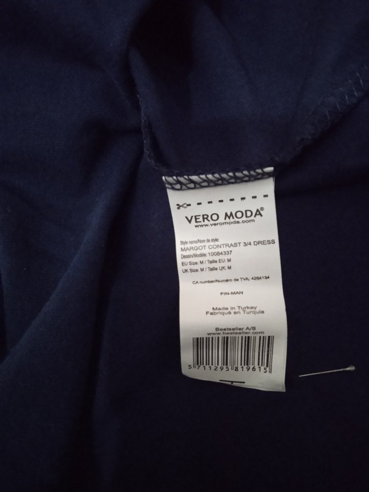 Uzun Kollu Midi Beyaz Lacivert Elbise - Görsel 5