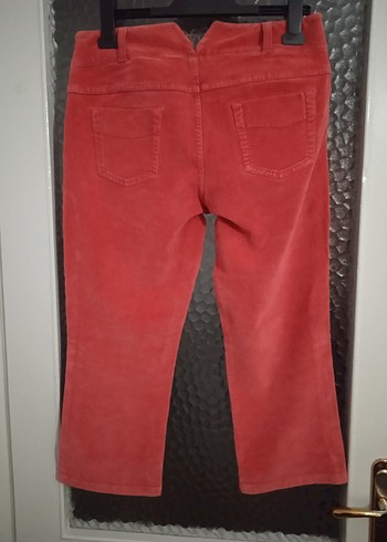 Kemerli Kırmızı Süet Kadın Pantolon - Görsel 2