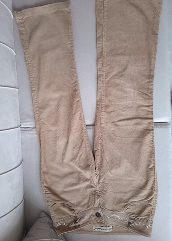 Bej Süet Midi Kadın Pantolon