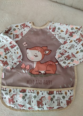 Baskılı Uzun Kollu Bebek Önlüğü - Görsel 2