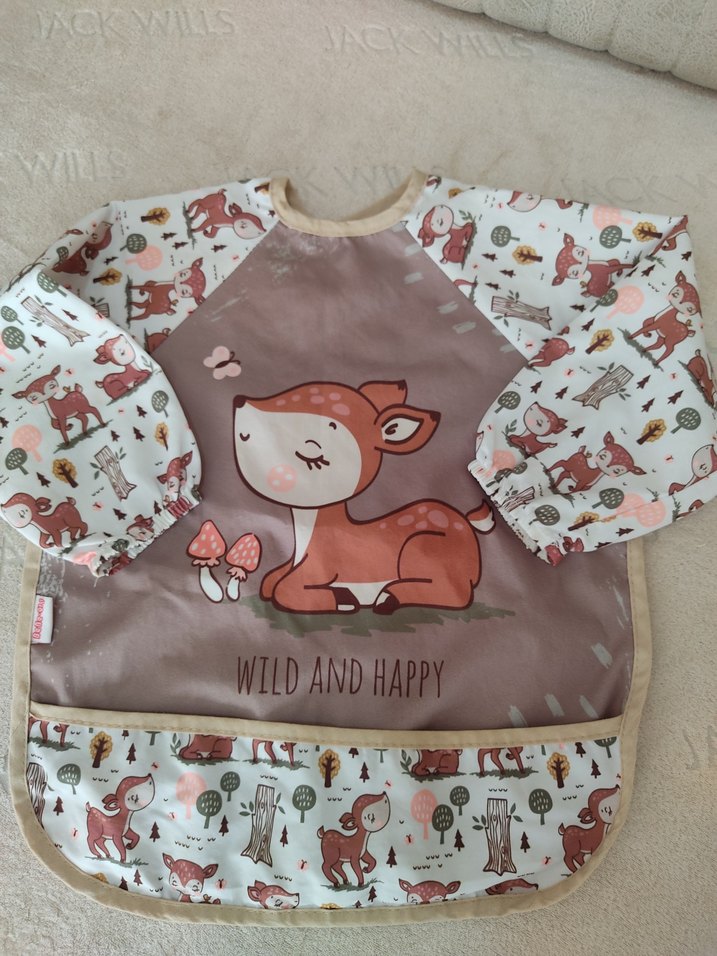 Baskılı Uzun Kollu Bebek Önlüğü - Görsel 2