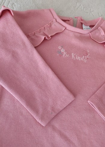 Pembe Kız Bebek Fırfırlı Uzun Kollu Takım - Görsel 3