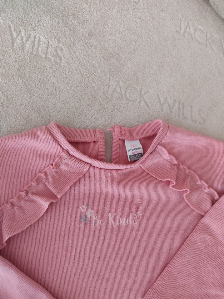 Pembe Kız Bebek Fırfırlı Uzun Kollu Takım - Görsel 2