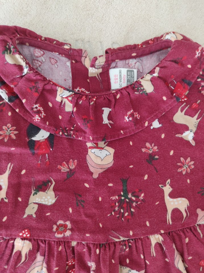 Bordo Renkli Bohem Kız Çocuk Elbisesi - Görsel 2