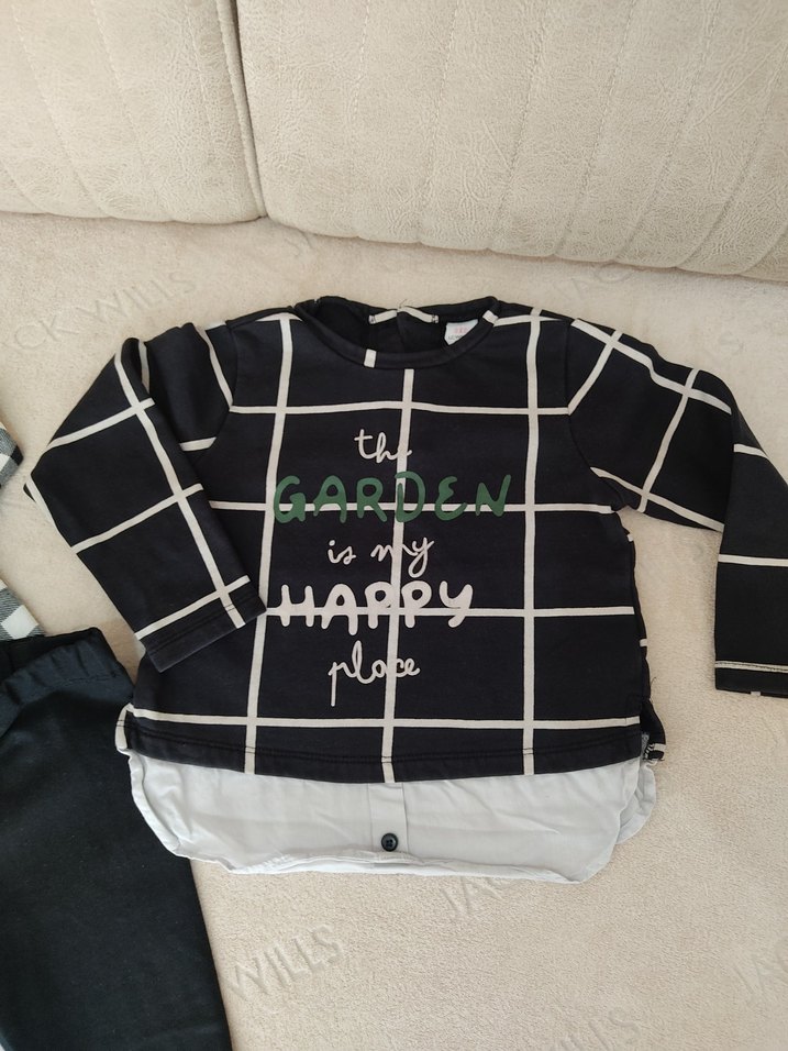 Kız Bebek Kareli 3'lü Pamuklu Takım - Görsel 2