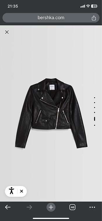 s Beden BERSHKA Suni deri biker ceket