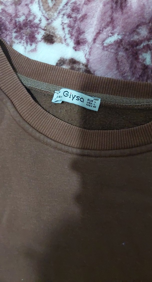 Kadın Kahverengi Bisiklet Yaka Sweatshirt - Görsel 2