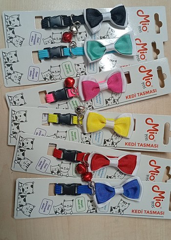 Renkli Kedi Boyun Tasması ve Papyon Seti - Görsel 2