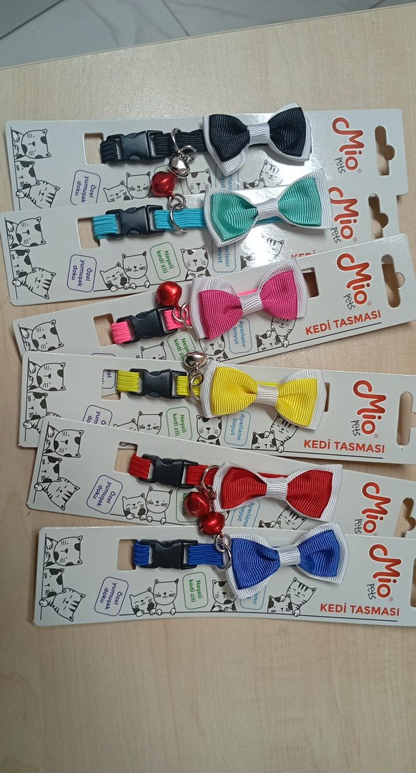 Renkli Kedi Boyun Tasması ve Papyon Seti - Görsel 2