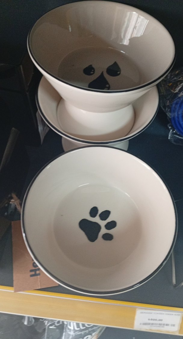 Gri Kenarlı Beyaz Seramik Kase - Görsel 2