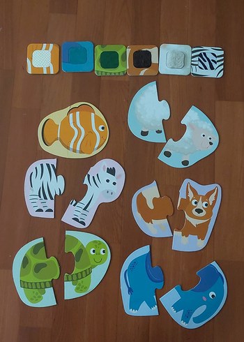 Büyük boy 2 parçalı Hayvan Temalı 6 Parça Puzzle dokun hisset - Görsel 2