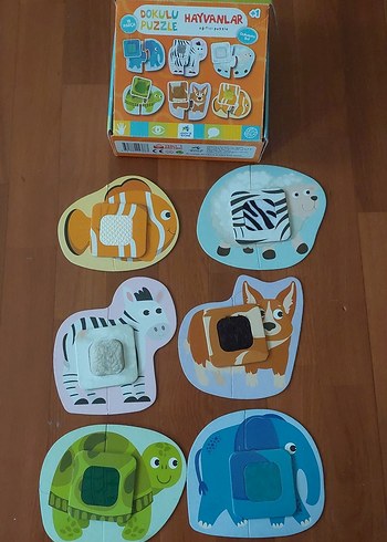 Büyük boy 2 parçalı Hayvan Temalı 6 Parça Puzzle dokun hisset - Görsel 3