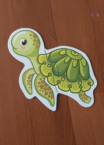 büyük boy 2 parçalı Renkli Deniz Canlıları Çocuk Yapbozu - Görsel 2