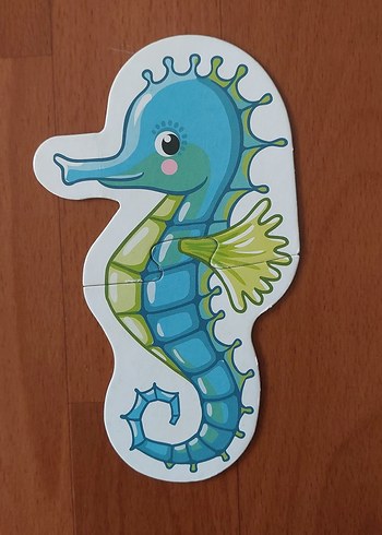 büyük boy 2 parçalı Renkli Deniz Canlıları Çocuk Yapbozu - Görsel 3