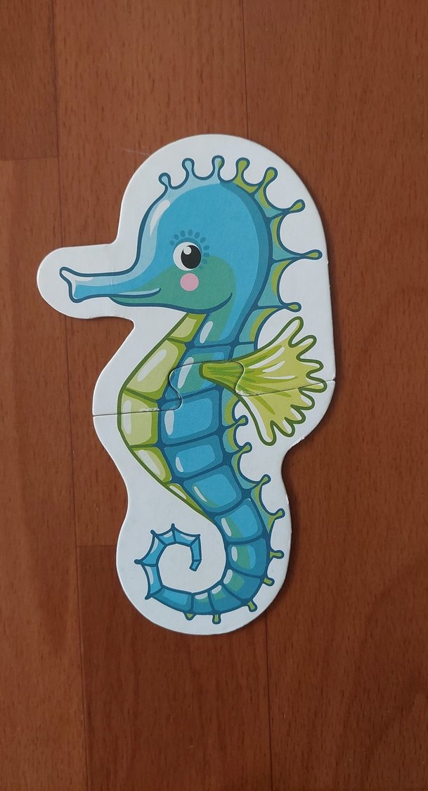 büyük boy 2 parçalı Renkli Deniz Canlıları Çocuk Yapbozu - Görsel 3