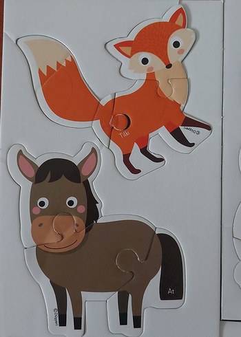 eva 3 parçalı Çocuklar için Renkli Hayvan Figürlü Puzzle - Görsel 3