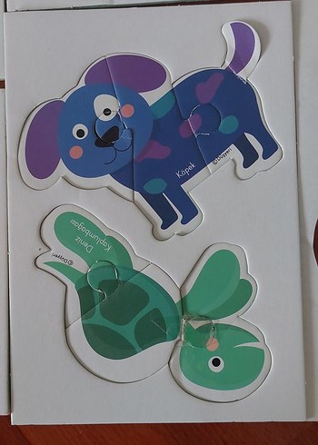 eva 3 parçalı Çocuklar için Renkli Hayvan Figürlü Puzzle - Görsel 2