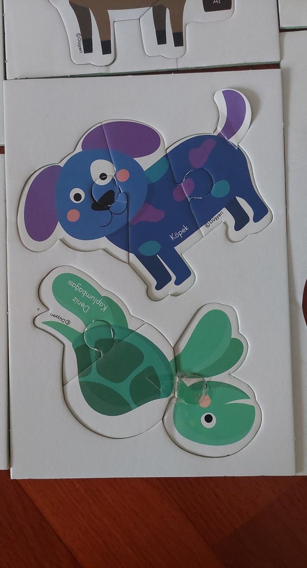 eva 3 parçalı Çocuklar için Renkli Hayvan Figürlü Puzzle - Görsel 2