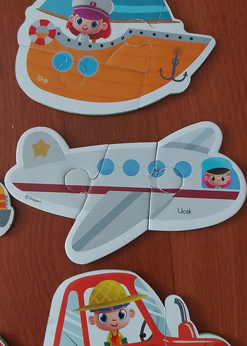 eva 3 parçalı Renkli enkli Araç Temalı Çocuk Yapbozu - Görsel 2