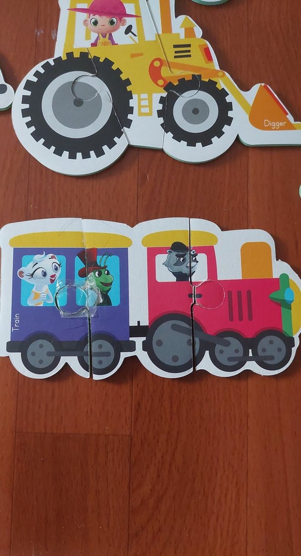 eva 3 parçalı Renkli enkli Araç Temalı Çocuk Yapbozu - Görsel 3